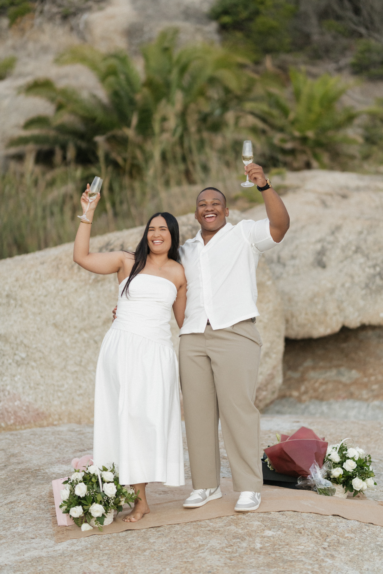 Celebrating with a toast